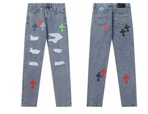 Chrome Hearts Orange Blue Black Green & Red Cross Patch